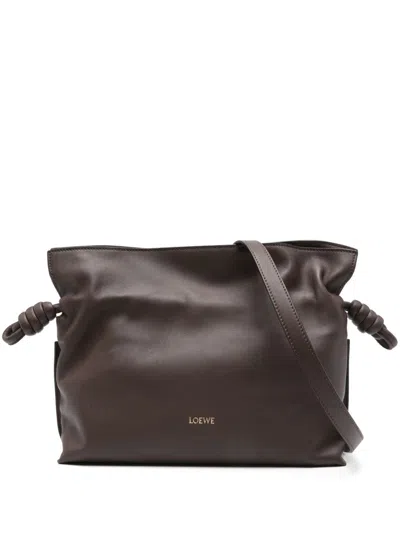Loewe Women Flamenco Leather Medium Clutch In Brown