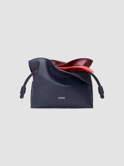 Loewe Women's Flamenco Mini Layered Leather Clutch In Multicolor Deep Navy