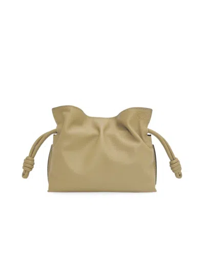 Loewe Flamenco Mini Leather Clutch Bag In Clay Green