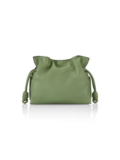 Loewe Women's Flamenco Mini Leather Clutch In Rosemary