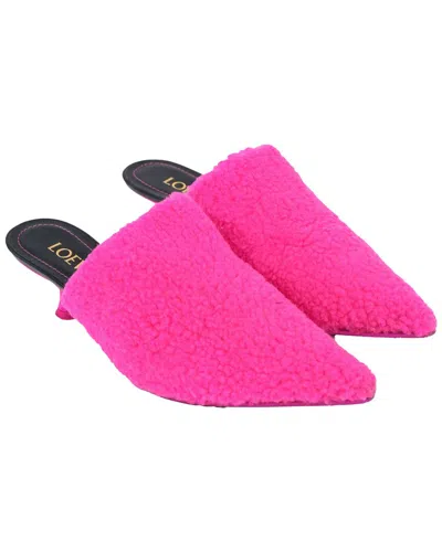 Loewe Women's Fleece Kitten-heel Mule Pump (authentic Pre-loved) In Multi