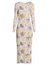 Loewe Women Multicolor Printed Silk Blend Dress In Gray