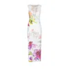 Loewe Ribbed Floral-print Silk And Cotton-blend Jersey Midi Dress