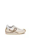 Loewe Flow Runner Leather-trimmed Shell And Suede Sneakers In Beige