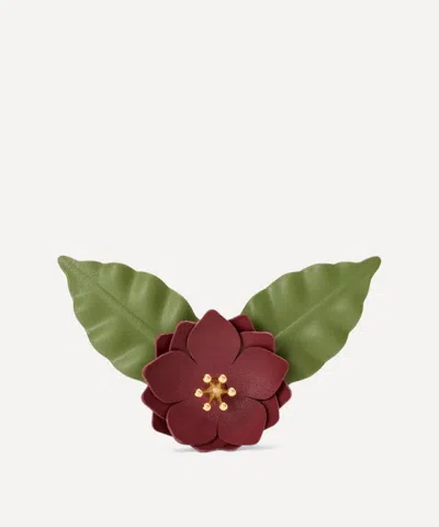 Loewe Women's Flower Pistil Pin In Burgundy