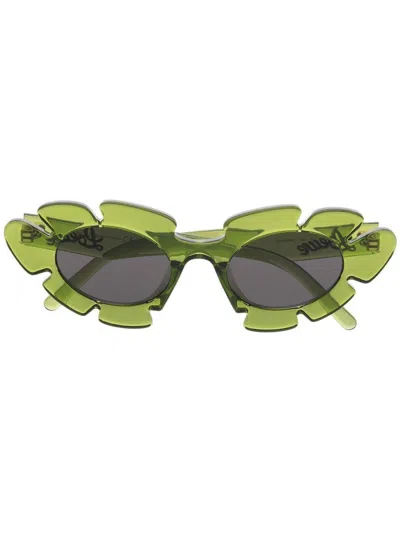 Loewe Women Flower Sunglasses In Green