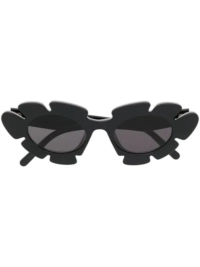 Loewe Women Flower Sunglasses In Black