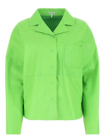 Loewe Fluo Green Leather Shirt