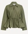 Loewe Womens Khaki Green Drawstring-waist Cotton-blend Jacket In Green