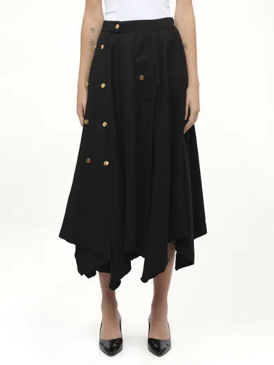 Loewe Women's Gold Button Skirt