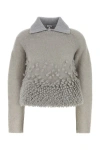 Loewe Polo In Misto Mohair Grigio  Donna In Gray