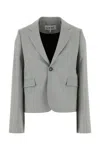 Loewe Women Grey Wool Blazer In Blue