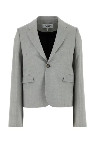Loewe Women Grey Wool Blazer