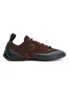 Loewe Grip Panelled Suede Sneakers In Brown
