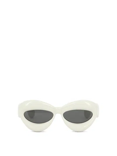 Loewe Women Inflated Cateye Sunglasses In White