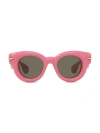 Loewe Women's Inflated Pantos 46mm Sunglasses In Shiny Pink Green