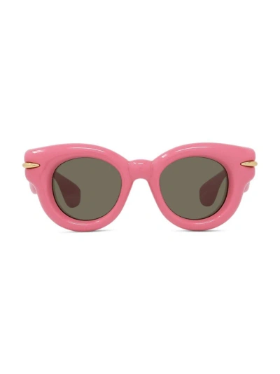 Loewe Women's Inflated Pantos 46mm Sunglasses In Shiny Pink Green