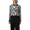 Loewe Womens  Anagram-embroidered Knitted Cotton Jumper In Grey/light Grey