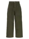 Loewe Khaki Cotton Cargo Pant In Green
