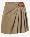 Loewe Women's Khaki Draped Cotton-silk Skirt In Brown