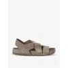 Loewe Ease Leather Sandals In Khaki