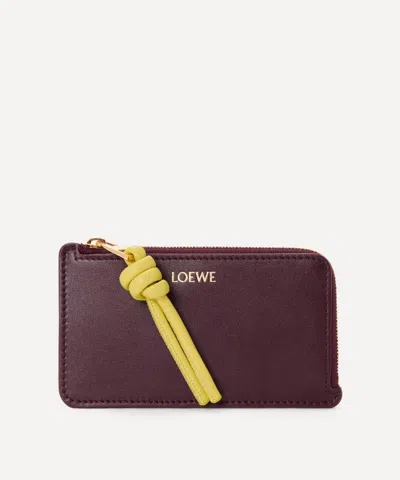 Loewe Women's Knot Coin Cardholder In Burgundy