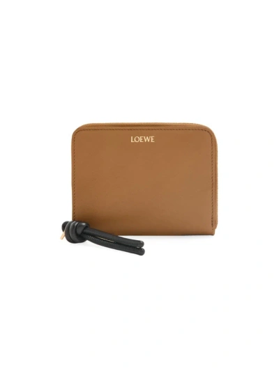 Loewe Women's Knot Compact Zip-around Bifold Wallet In Oak