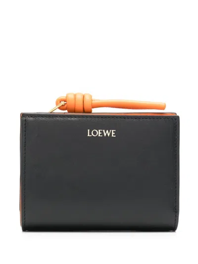 Loewe Women Knot Leather Compact Wallet In Multicolor