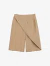 Loewe Short Con Pieghe In Cotone In Kraft Beige