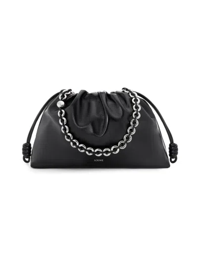 Loewe Women's Large Flamenco Leather Shoulder Bag In Black