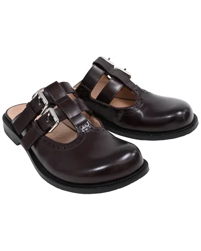 Loewe Women's Leather Campo Mary Jane Mule (authentic Pre-loved) In Brown