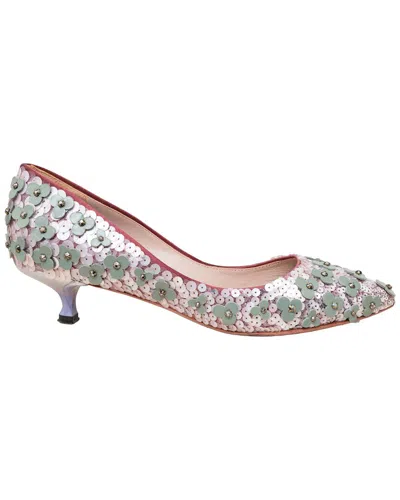 Pre-owned Loewe Women's Leather Flower Bead Embellished Pump - '20s (authentic Pre-loved) In Multi