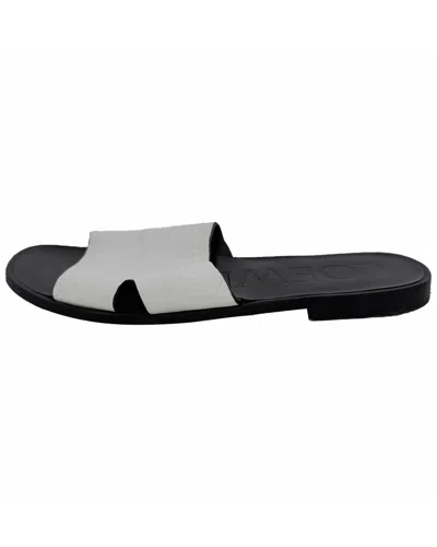 Loewe Women's Leather Logo Slide (authentic Pre-loved) In Gray