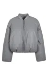 Loewe Women's Leather Padded Bomber Jacket In Grey