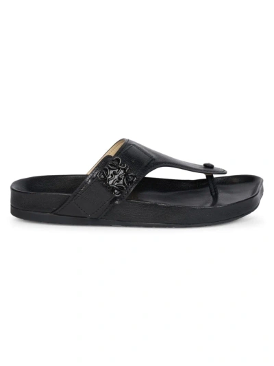 Loewe Women's Leather Thong Sandals In Black