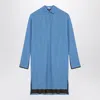 Loewe Shirt Dress With Folded Cuffs And Side Slits In Blue