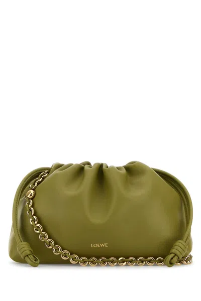 Loewe Women Light Green Nappa Leather Medium Flamenco Clutch