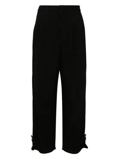 LOEWE WOMEN'S LINEN BLEND CARGO TROUSERS