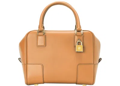 Pre-owned Loewe Women's  Amazona 19 Square Bag In Nappa Calfskin In Warm Desert