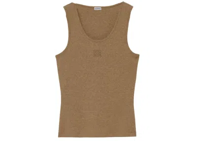 Pre-owned Loewe Women's  Anagram Tank Top In Cotton In Taos Taupe