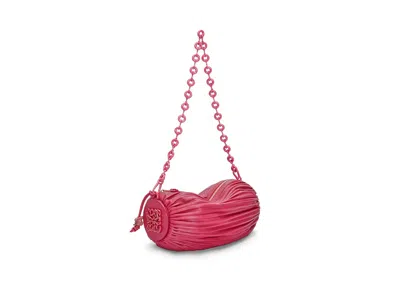Pre-owned Loewe Women's  Bracelet Pouch In Pleated Nappa In Ruby Red Glaze