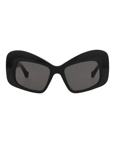 Pre-owned Loewe Women's  Cat Eyeframe Acetate Sunglasses In Black Black Smoke (lw40128i/51/01a)