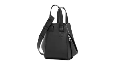 Pre-owned Loewe Women's  Compact Hammock Bag In Classic Calfskin In Black