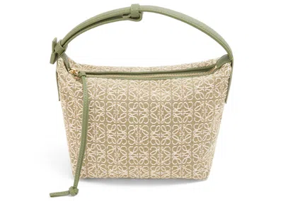 Pre-owned Loewe Women's  Cubi Bag Small Anagram Jacquard/avocado In Green/avocado Green
