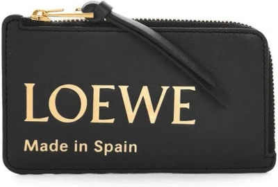 Loewe Women's  Embossed Coin Card Holder In Black