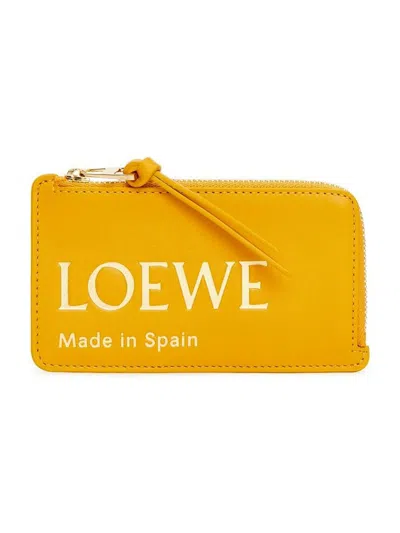 Loewe Women's  Embossed Coin Card Holder In Sunflower