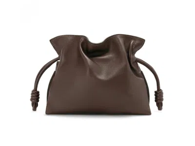 Pre-owned Loewe Women's  Flamenco Clutch In Nappa Calfskin In Chocolate In Brown