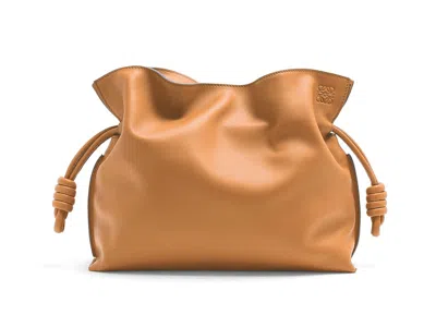 Pre-owned Loewe Women's  Flamenco Clutch In Nappa Calfskin In Warm Desert In Sand