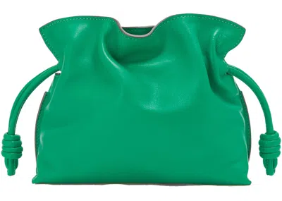 Pre-owned Loewe Women's  Flamenco Clutch In Nappa Calfskin Mini In Jungle Green