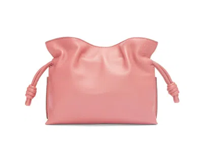 Pre-owned Loewe Women's  Flamenco Clutch In Nappa Calfskin Mini In Peach Bloom In Pink